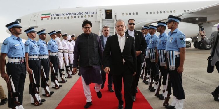 Pezeshkian arrives in New Delhi to attend 18th BRICS Summit